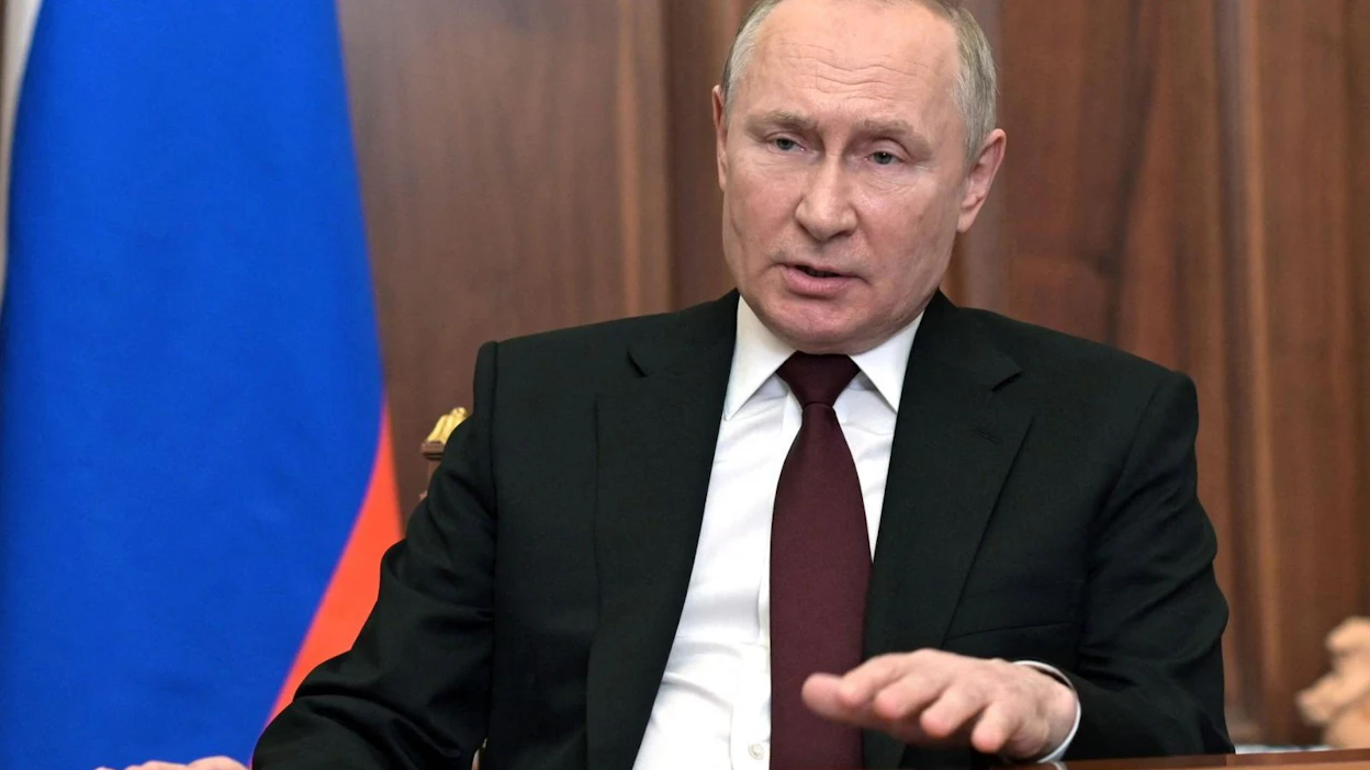 Venäjän presidentti Vladimir Putinin mukaan operaatiolla on määrä puolustaa Itä-Ukrainassa olevia Venäjän tukemia separatisteja. LEHTIKUVA/AFP