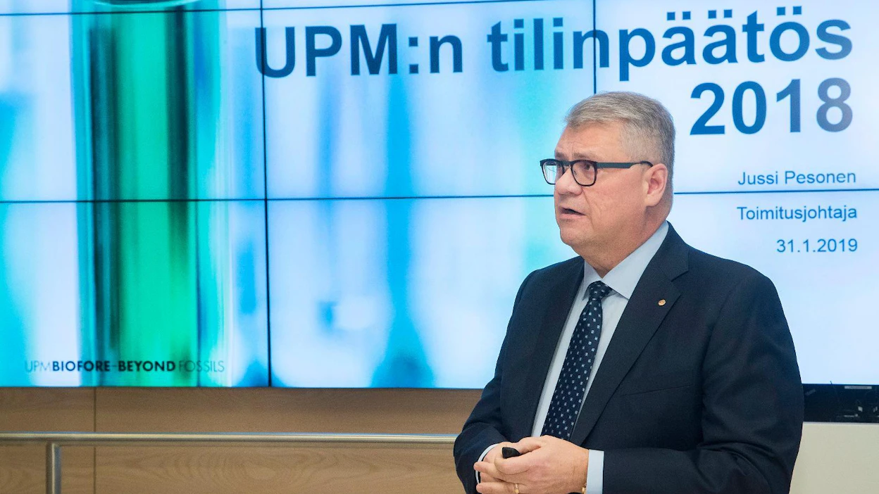 Viime vuoden ennätystuloksen jälkeen UPM odottaa tuloksen säilyvän hyvällä tasolla tänä vuonna. Toimitusjohtaja Jussi Pesonen esitteli tilinpäätöstä torstaina Helsingissä.