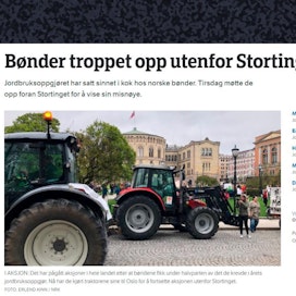 Norjan yleisradioyhtiö NRK uutisoi Norjan traktorimarssista.