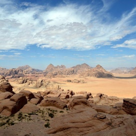 Aavikoituminen uhkaa ilmastonmuutoksen myötä Lähi-idässä yhä laajempia alueita. Kuva Jordaniasta.