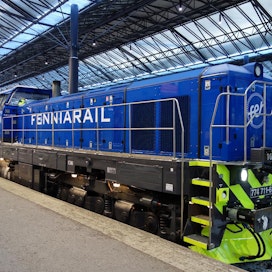 Fenniarail aloitti kuljetukset Suomen rautateillä viime vuonna. Kuvassa yhtiön veturi.