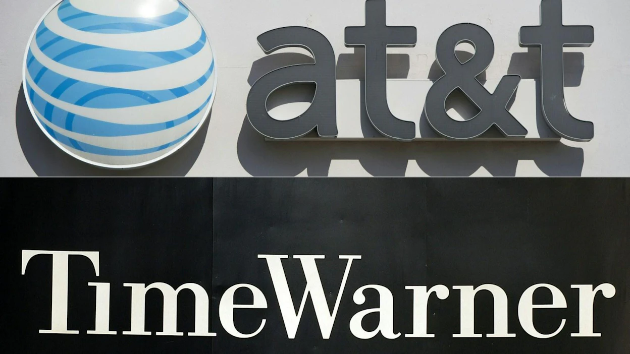 Uutistoimisto AFP:lle puhuneen lähteen mukaan AT&T:n ja Time Warnerin on määrä ilmoittaa 73,5 miljardin euron kaupasta maanantaina. LEHTIKUVA/AFP