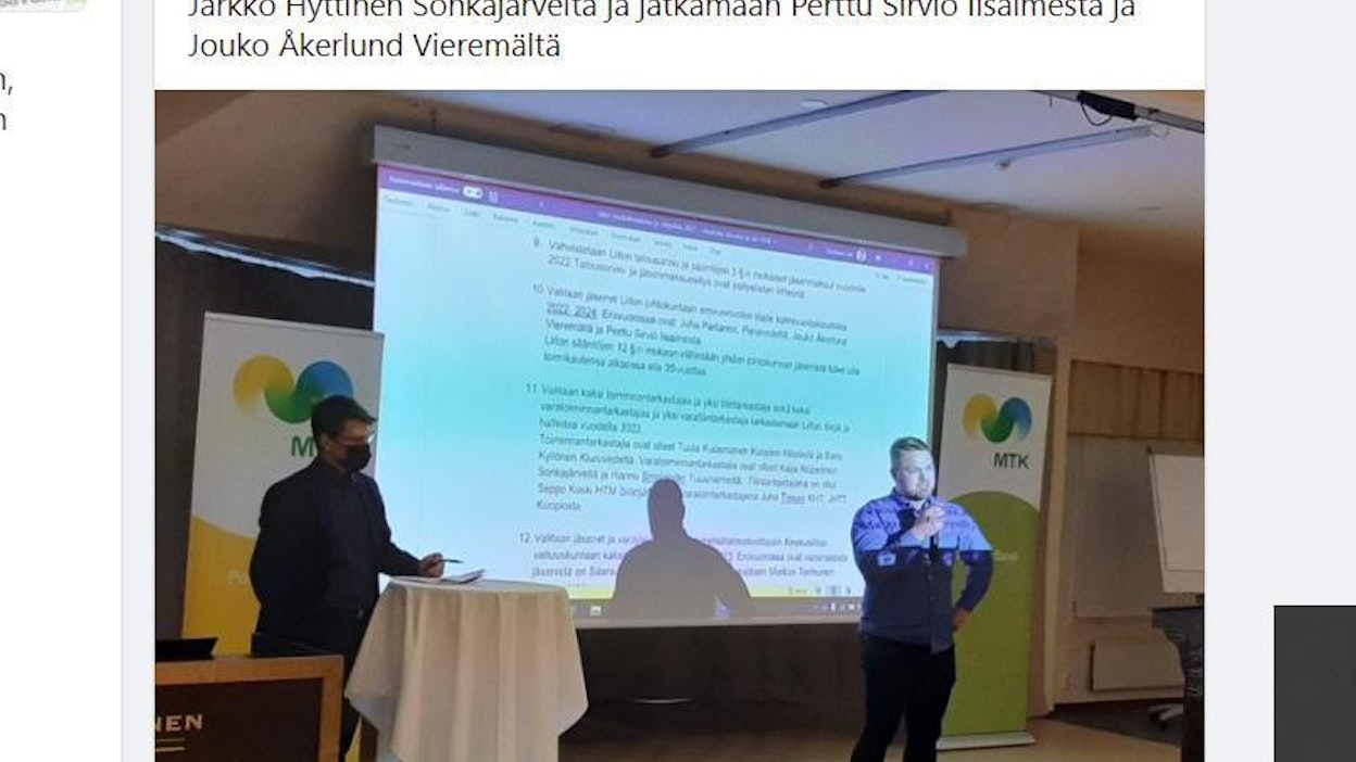 MTK-Pohjois-Savo kertoi valinnoista myös Facebook-sivullaan.