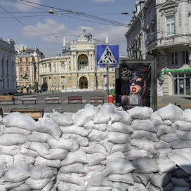 Venäjän hyökkäys Ukrainaan alkoi vajaa kuukausi sitten. Kuva Odessasta 17. maaliskuuta. LEHTIKUVA/AFP