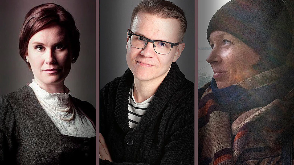 Kirjailija ja kuvittaja Erika Vik (vas.) avaa sunnuntaina Kaksoisauringot-trilogian taustoja. Kirjailija Mikko Koiranen kirjoittaa maanantaina livelähetyksessä uuden romaaninsa käsikirjoitusta ja Reetta Niemensivu piirtää lasten fantasiaromaanin kuvitusta torstaina. Festareilla on yhteensä yli vuorokauden verran pelkästään lasten- ja nuortenkirjallisuuteen keskittyvää ohjelmaa.