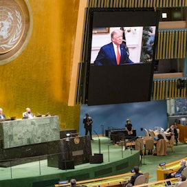 Yhdysvaltain presidentti Donald Trump sanoi YK-puheessaan pitävänsä Kiinaa syypäänä koronaviruksen leviämiseen.