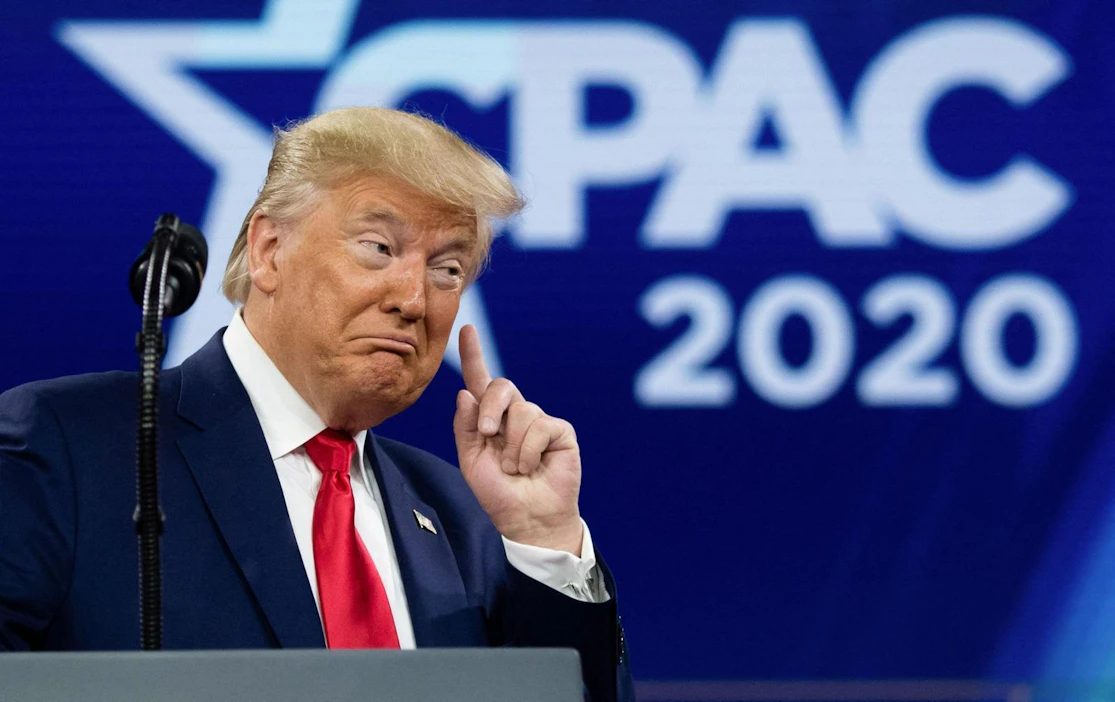 Yhdysvaltain entinen presidentti Donald Trump esiintyy sunnuntaina ensimmäistä kertaa tammikuisen vallanvaihdon jälkeen merkittävällä foorumilla. LEHTIKUVA / AFP
