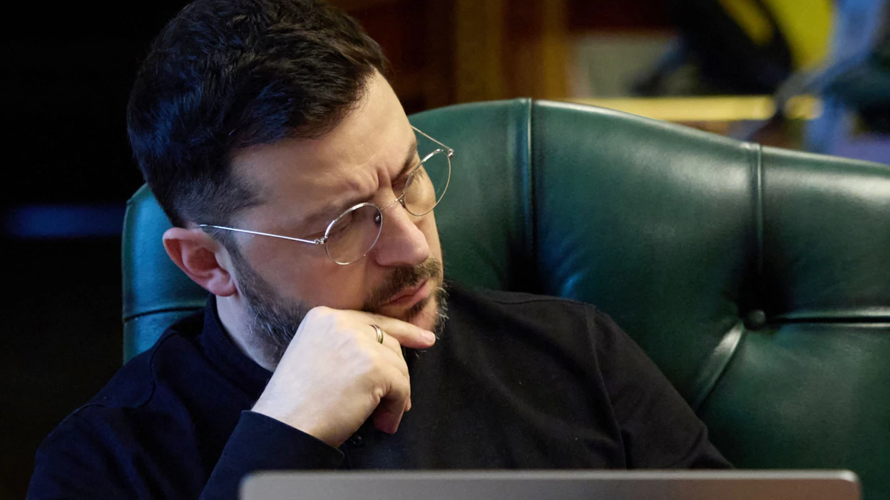 Presidentti Volodymyr Zelenskyin mukaan riskinä on, että Ukraina menettää Yhdysvaltojen tuen. AFP/handout.