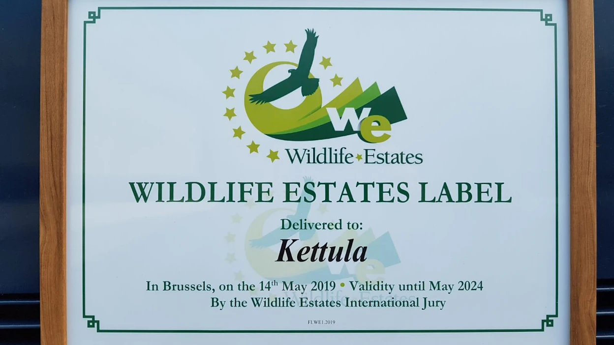Wildlife Estates -tunnus myönnetään riistatiloille, jotka ovat pitkäjänteisesti edistäneet luonnon monimuotoisuuden säilymistä.
