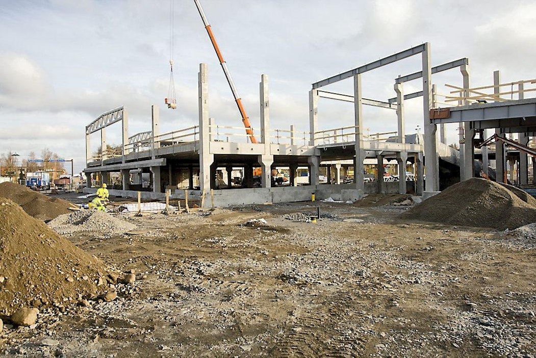 K supermarketin Rakennustyömaa urmijärven keskustassa