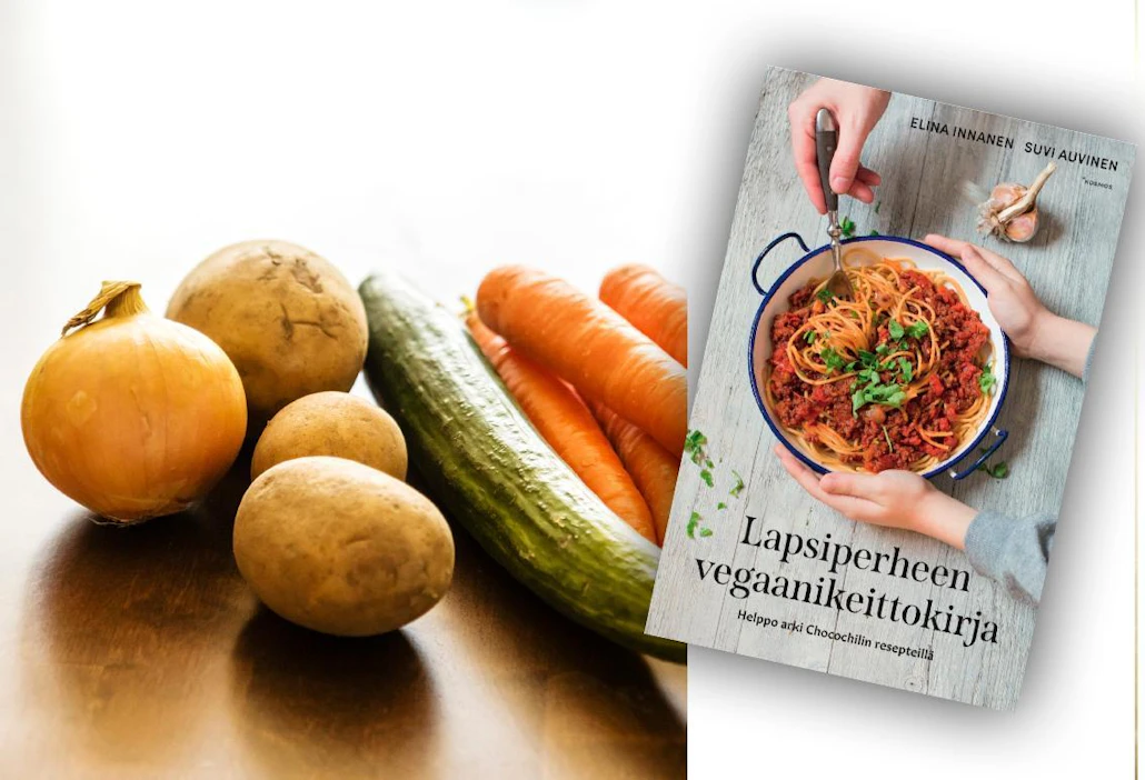 Elina Innanen & Suvi Auvinen: Lapsiperheen vegaanikeittokirja. 216 sivua. Kosmos.