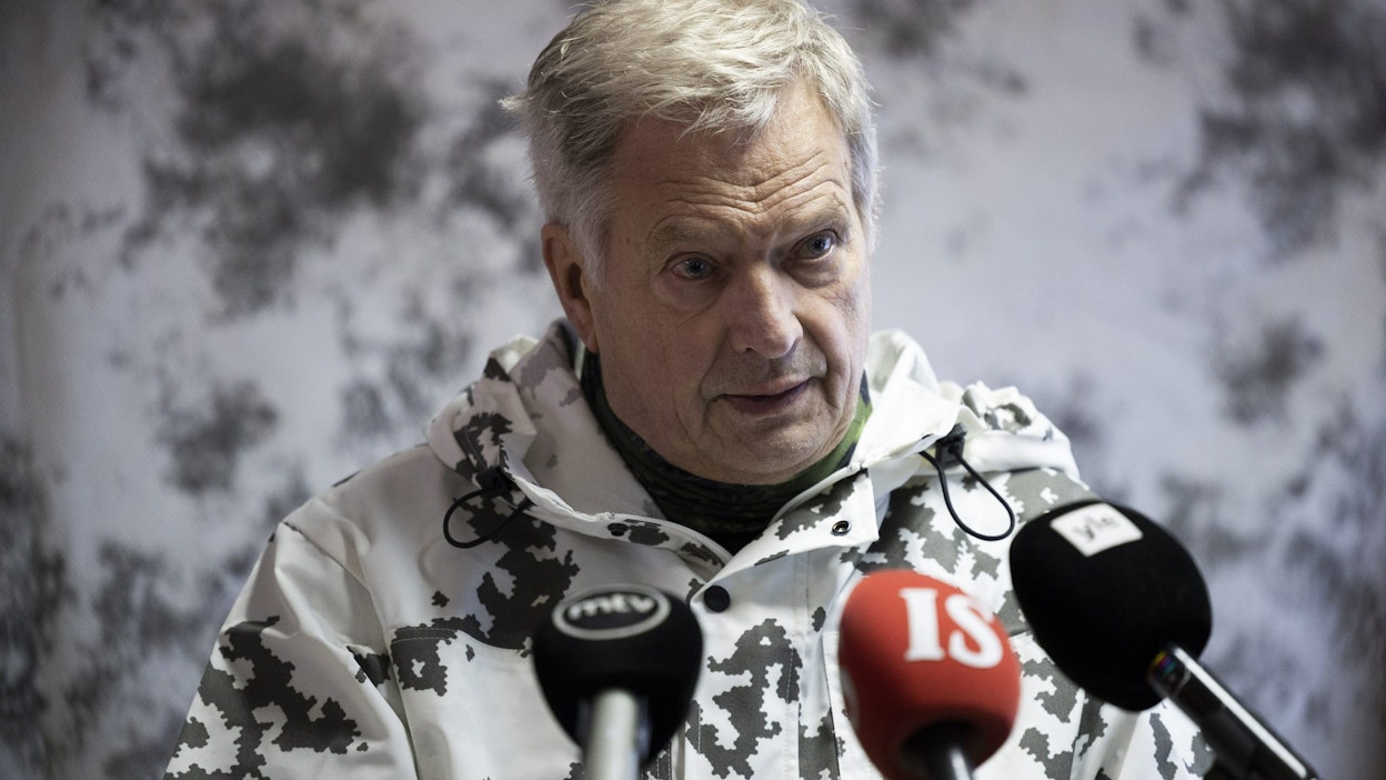 Presidentti Sauli Niinistö puhui tiistaina lehdistötilaisuudessa, joka järjestettiin Maavoimien sotaharjoituksen yhteydessä Nurmeksessa Pohjois-Karjalassa.