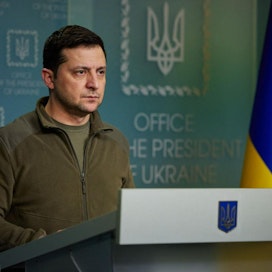 Ukrainan presidentti Volodymyr Zelenskyi perjantaina.