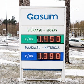Biokaasun hinta oli viime viikon tiistaina Lohjalla 1,45 euroa kilolta ja maakaasun 1,39 euroa. Suurin osa kaasusta käytetään teollisuudessa ja lämmityksessä.