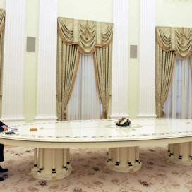 Putin ja Scholz tapasivat tänään Moskovassa. LEHTIKUVA/AFP