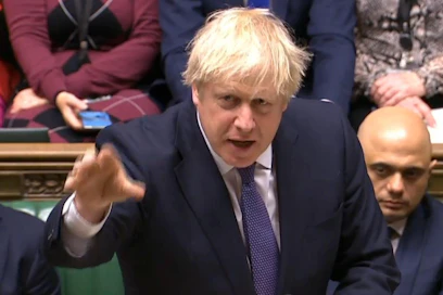 Britannian pääministeri Boris Johnson kuvaili torstaina, että "uusi kulta-aika" on Britannian ulottuvilla. LEHTIKUVA/AFP