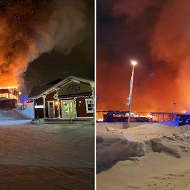 Viime yönä Saariselällä palaneen kauppakeskus Kuukkelin palosta koituu miljoonavahingot ja ongelmia matkailijoiden ruokahuollolle.