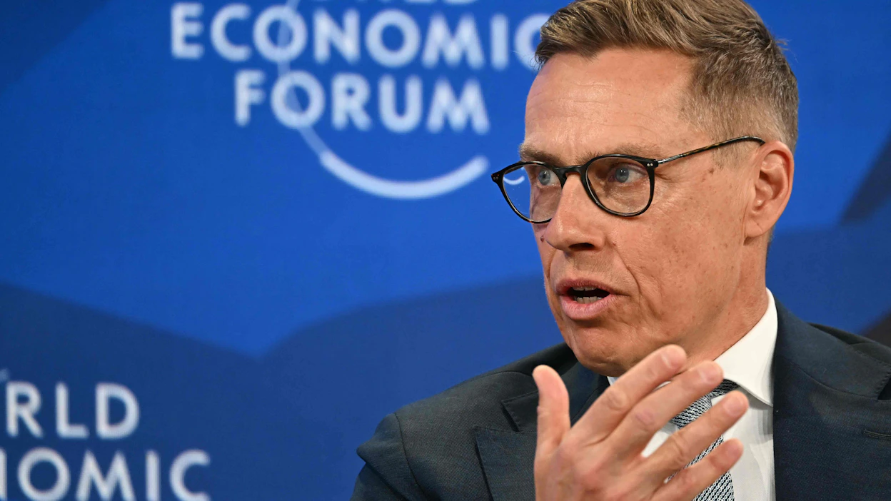 Presidentti Alexander Stubb oli keskiviikkona Maailman talousfoorumissa Sveitsin Davosissa. LEHTIKUVA/AFP.