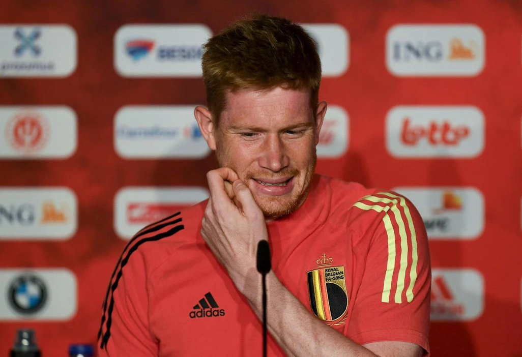 Kevin De Bruyne on yksi maailman parhaista jalkapalloilijoista ja Belgian pelaamisen sielu. LEHTIKUVA/AFP