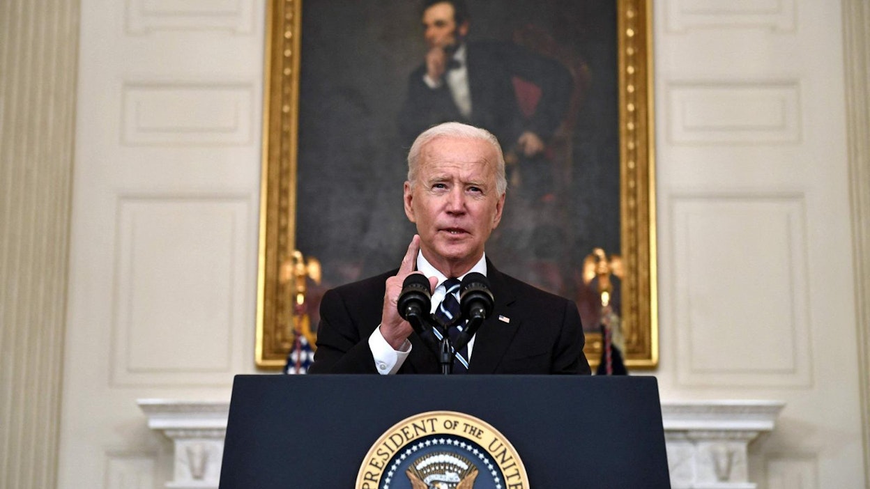 Yhdysvaltain presidentti Joe Bidenin mukaan selvä vähemmistö estää maata selviämästä koronaviruksesta. LEHTIKUVA/AFP