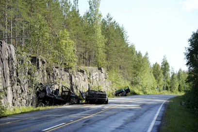 Kesän lämpimyys ei näkynyt pelättynä piikkinä tilastossa. Mäntyharjulla Etelä-Savossa tapahtui kuitenkin heinäkuussa vakava turma, jossa kuoli kolme ihmistä. LEHTIKUVA / SAMULI IKÄHEIMO