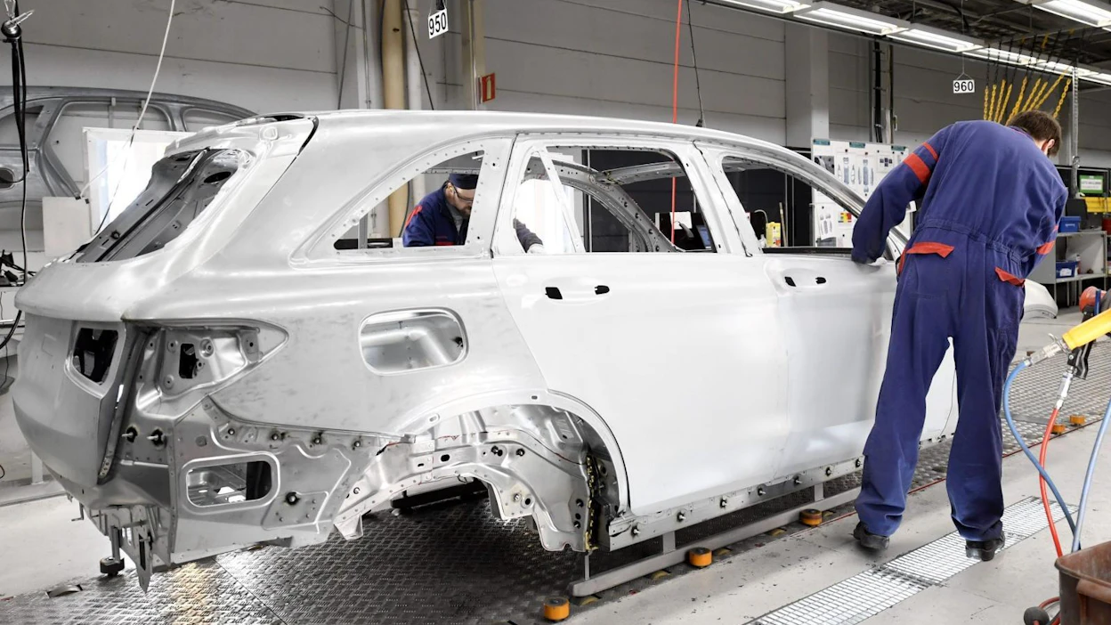 Tuotannon kasvu Uudessakaupungissa on tehnyt autoista yhden Suomen tärkeimmistä vientituotteista. LEHTIKUVA / VESA MOILANEN