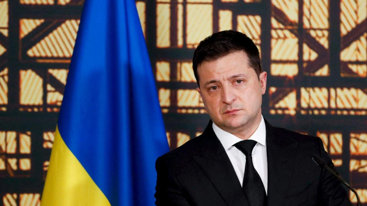 Zelenskyin mukaan lännen tuki Ukrainalle on "suurinta sitten vuoden 2014, ehdotonta ja jatkuvaa". LEHTIKUVA/AFP