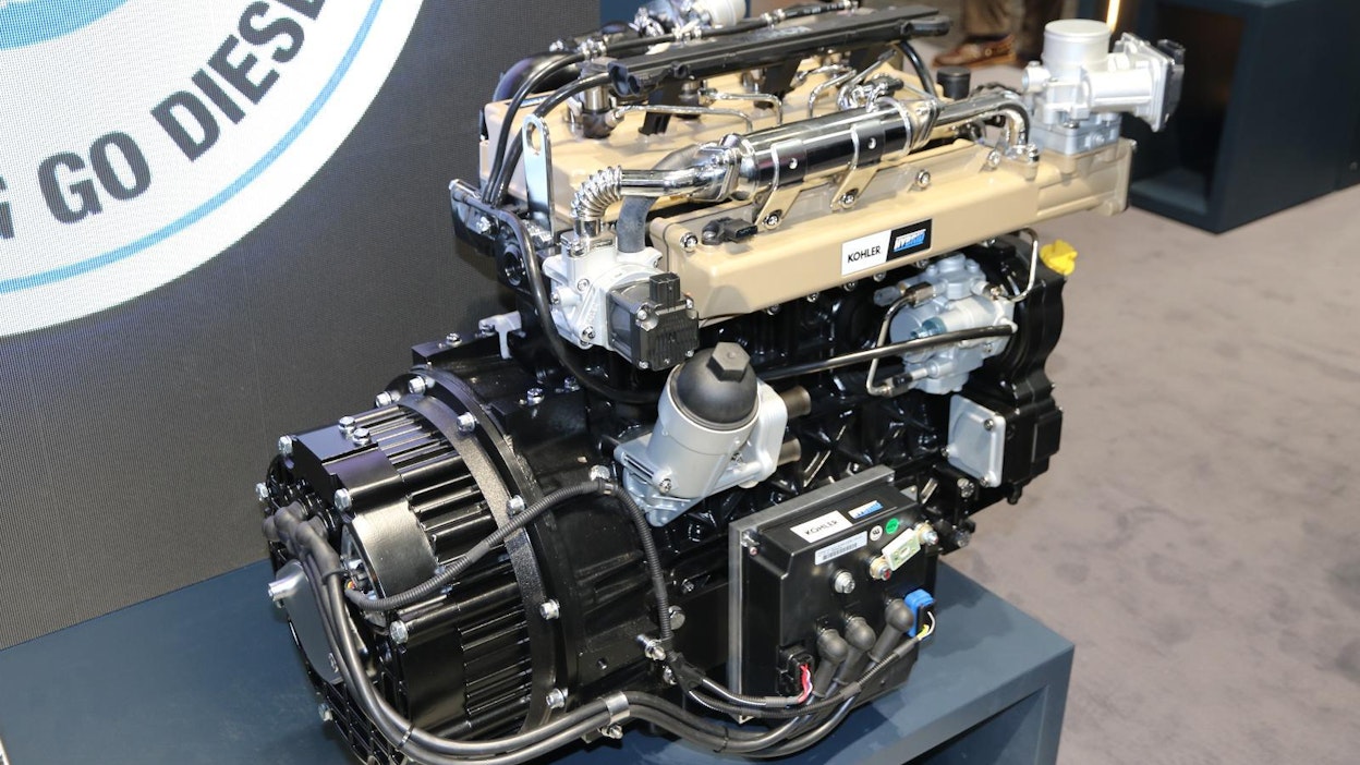 Kohler valmistaa hybridiyksikköjä, joissa on valinnan mukaan 3- tai 4-sylinterinen dieselmoottori sekä 48 V jännitteellä toimiva sähkömoottori. (UO)
