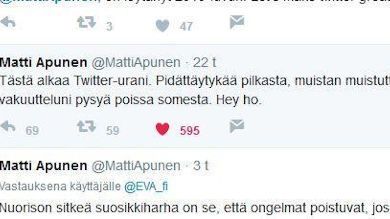 Näin tweettaa "äreä pyknikko".