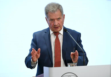Puheenvuoron lisäksi presidentti Sauli Niinistö osallistuu muun muassa metsä- ja maankäyttösektoria koskevaan valtionpäämiesten tapaamiseen. LEHTIKUVA / ANTTI AIMO-KOIVISTO