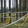 Hirvien pääsyä taimikkoon voi estää myös nauhoista tehdyillä aidoilla.