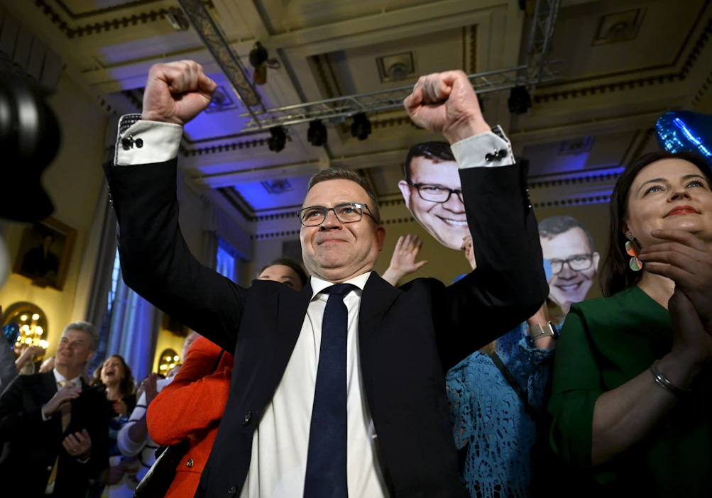 Kokoomuksen puheenjohtaja Petteri Orpo. Kokoomus sai 20,8 prosenttia ennakkoäänistä.