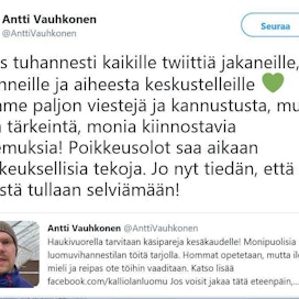 Kalliolan luomu sai hakijoita kiireelliseen työvoimapulaansa – ei tosin Twitteristä, jossa Antti Vauhkonen julkaisi äskettäin kiitosviestinsä.