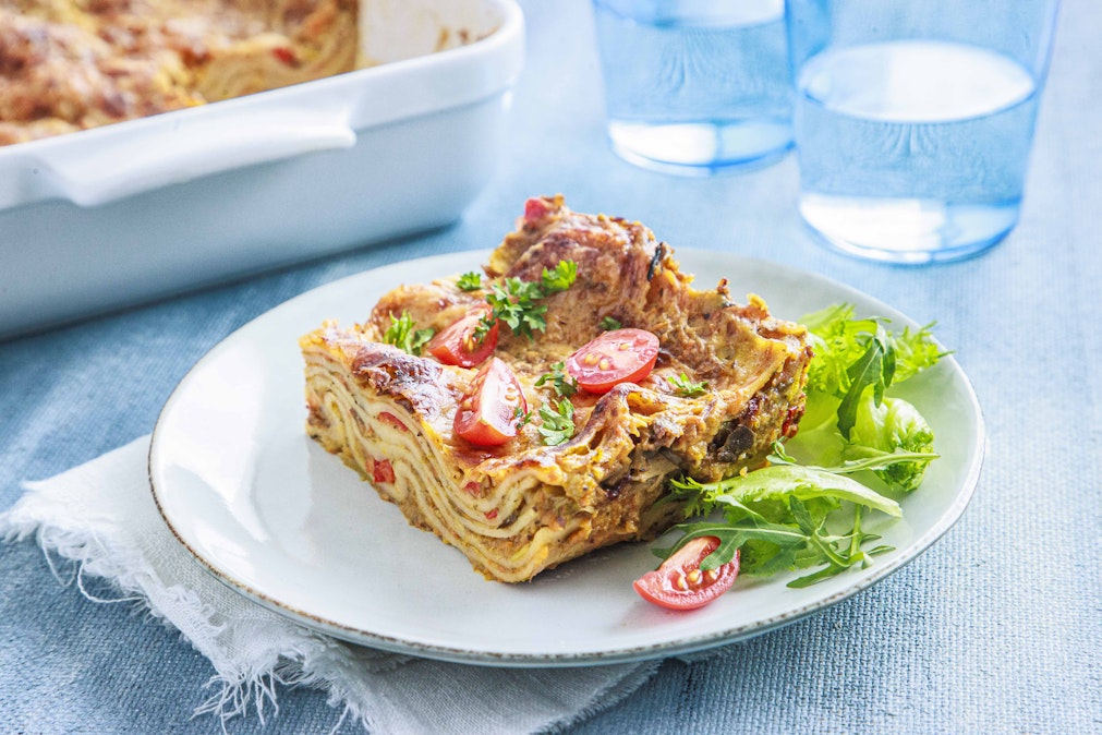 Lasagneen saa upotettua roppakaupalla vihanneksia.