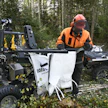 Woodpecker on mönkijävarustuksessa asennettu pyöräalustalle. Klapiprosessorina se toimii todella hyvin.