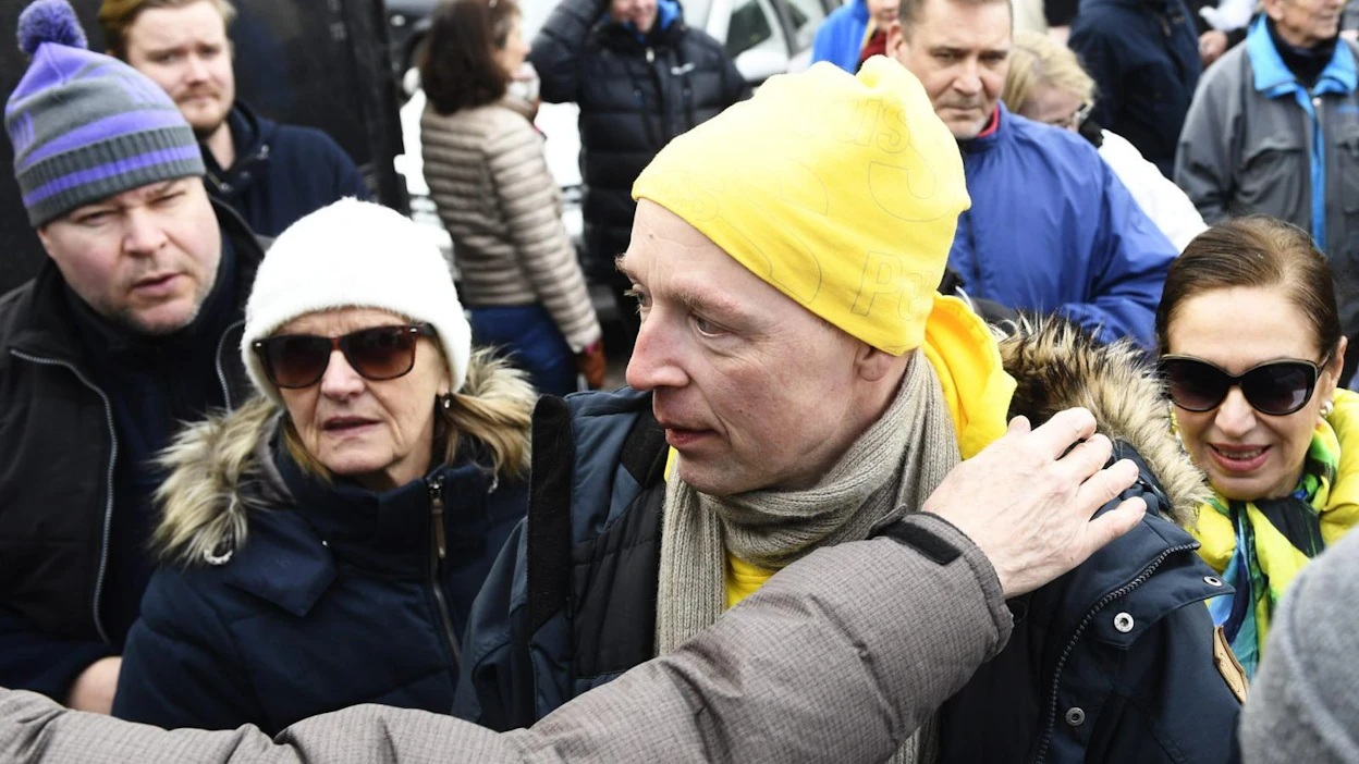 Perussuomalaiset on kasvattanut kannatustaan edellisestä, maaliskuussa tehdystä Ylen mittauksesta 1,2 prosenttiyksikköä. LEHTIKUVA / VESA MOILANEN