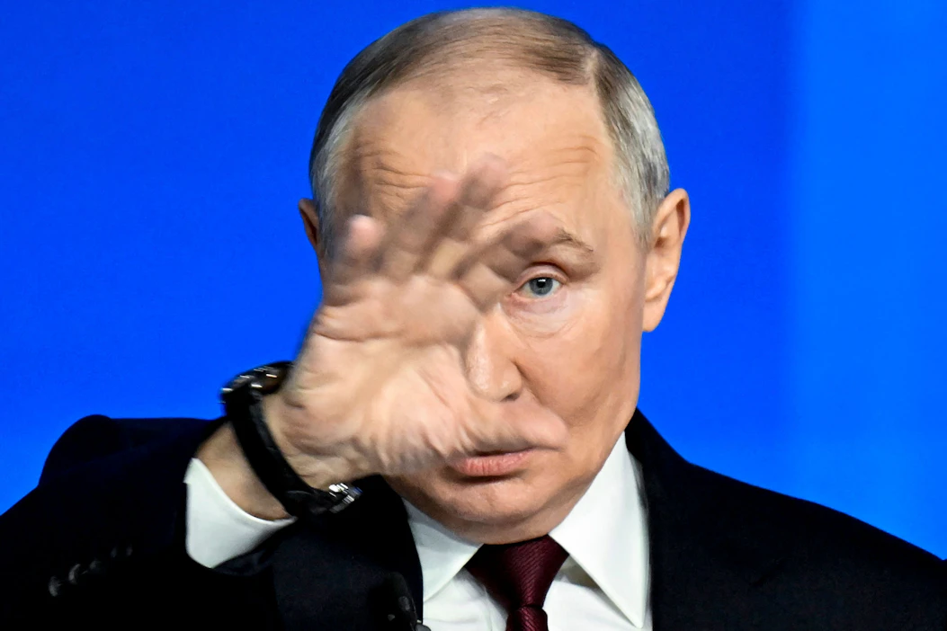 Venäjän presidentin Vladimir Putinin vuotuinen televisioitu kysymysmaraton venyy tyypillisesti useiden tuntien mittaiseksi. AFP / LEHTIKUVA.