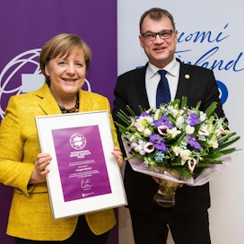 Saksan liittokansleri Angela Merkel ja Suomen pääministeri Juha Sipilä.