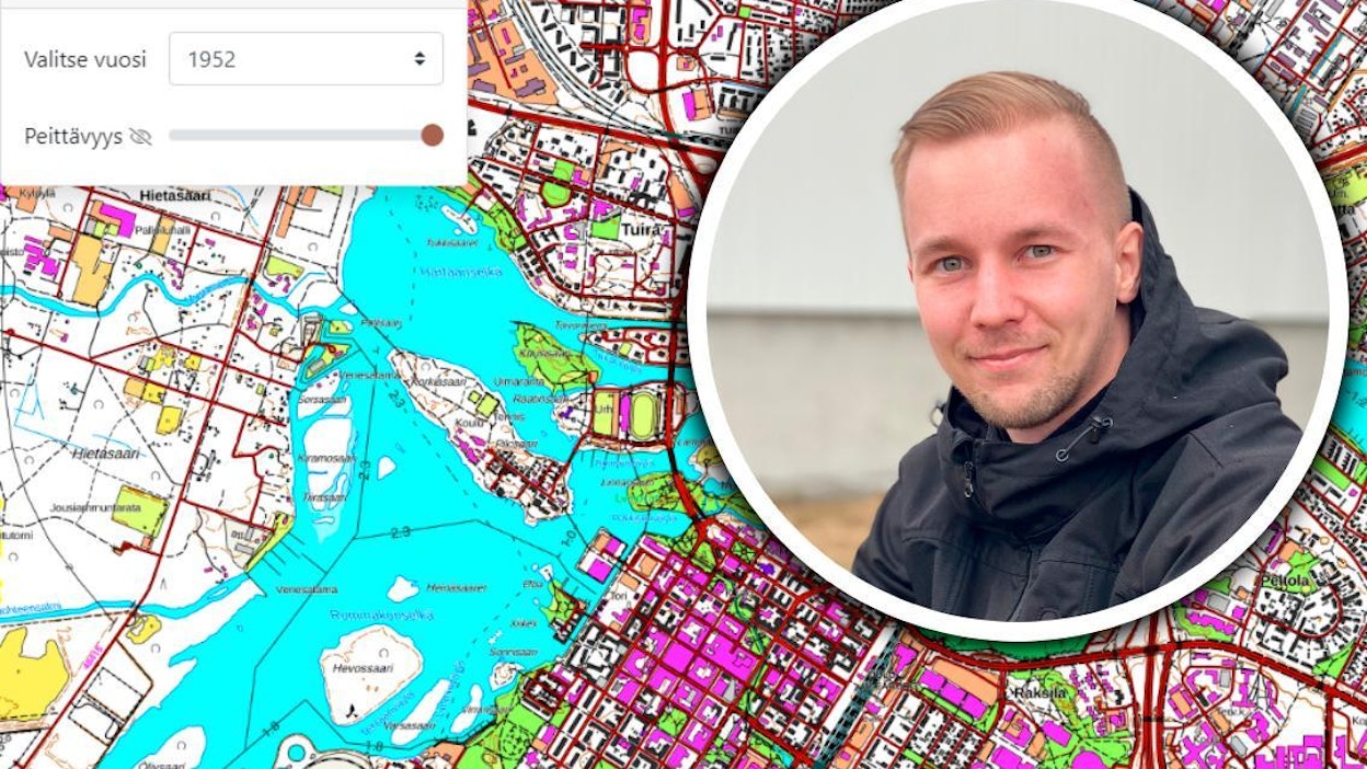 Mikko Kutilainen on kehittänyt palvelun Maanmittauslaitoksen Vanhat kartat -arkiston pohjalta.