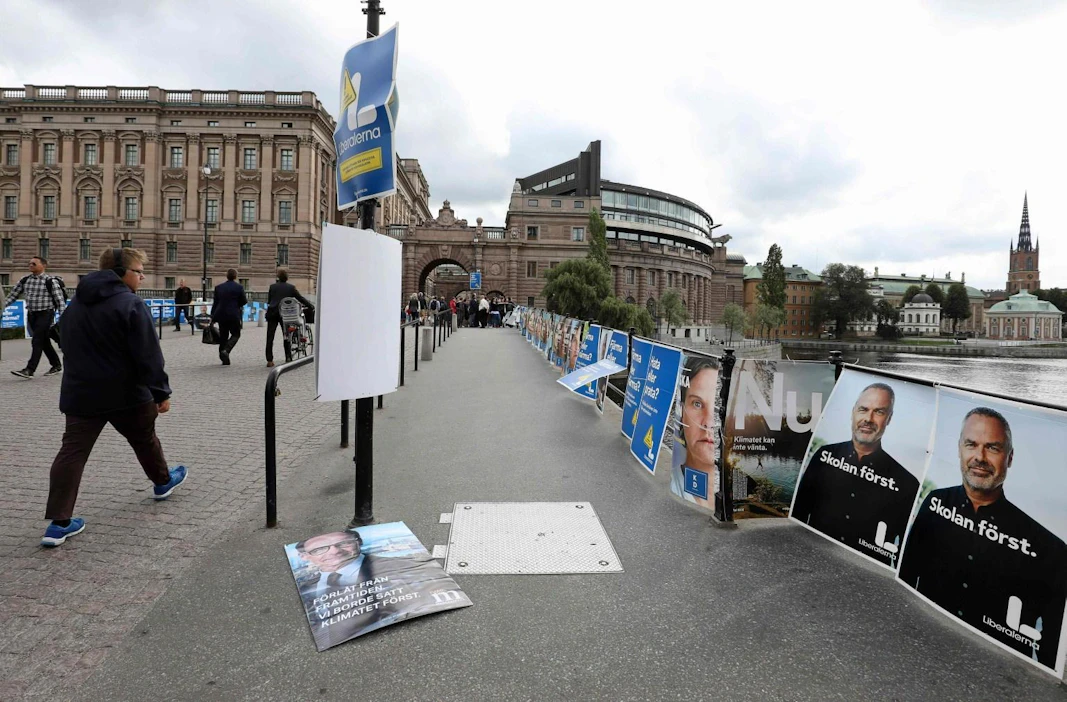 Ruotsin alustavien vaalitulosten perusteella uuden hallituksen muodostamisesta voi odottaa vaikeaa. LEHTIKUVA/AFP