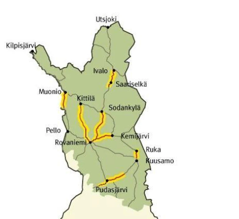 Ole erityisen varovainen näillä porokolariherkillä tieosuuksilla.