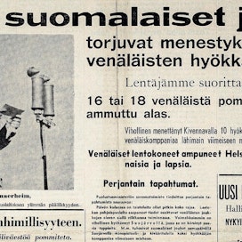 Tältä näytti Maaseudun Tulevaisuuden etusivu 2. joulukuuta 1939. Kyseessä on ensimmäinen lehti, joka ilmestyi talvi­sodan alkamisen jälkeen.