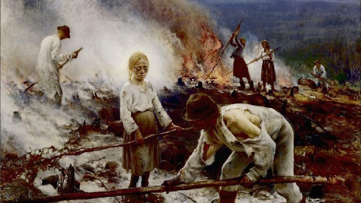 Eero Järnefelt: Raatajat rahanalaiset (Kaski).  1893.