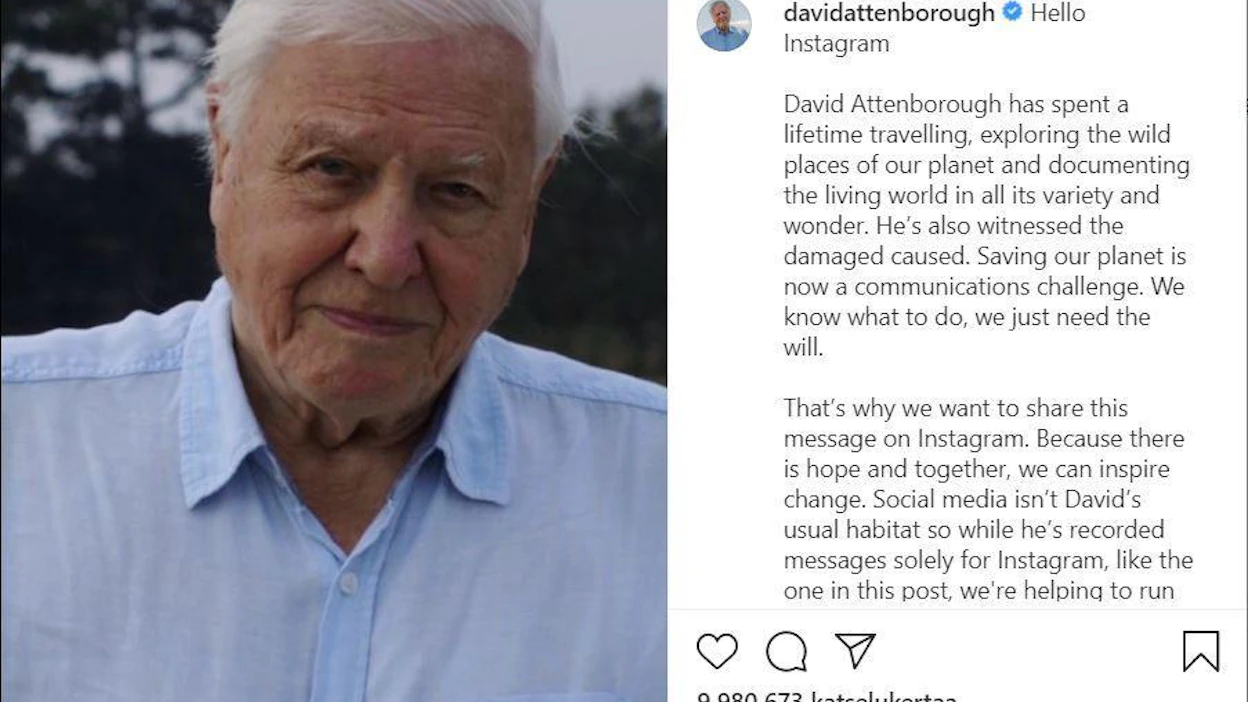 David Attenborough on yli 60-vuotisen uransa aikana todistanut maailmassa tapahtuneita suuria muutoksia.