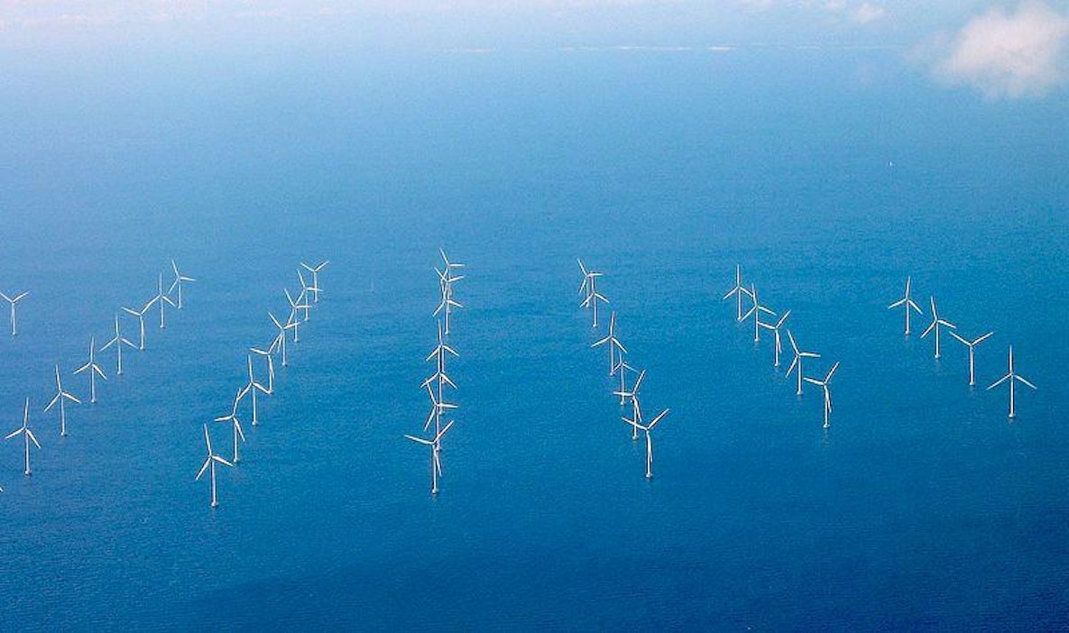 Tuulivoima-alue Kööpenhaminen lähellä.