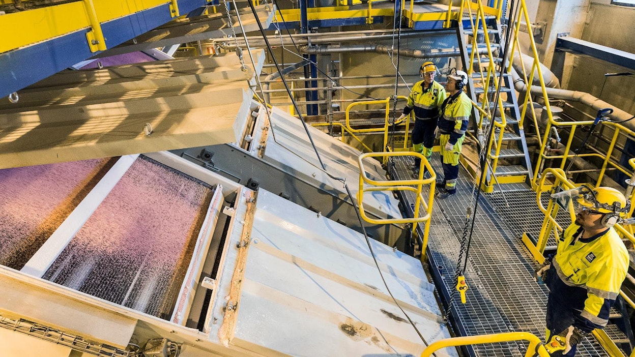 Lannoitteiden valmistusta Yaran Uudenkaupungin tehtaassa vuonna 2016.