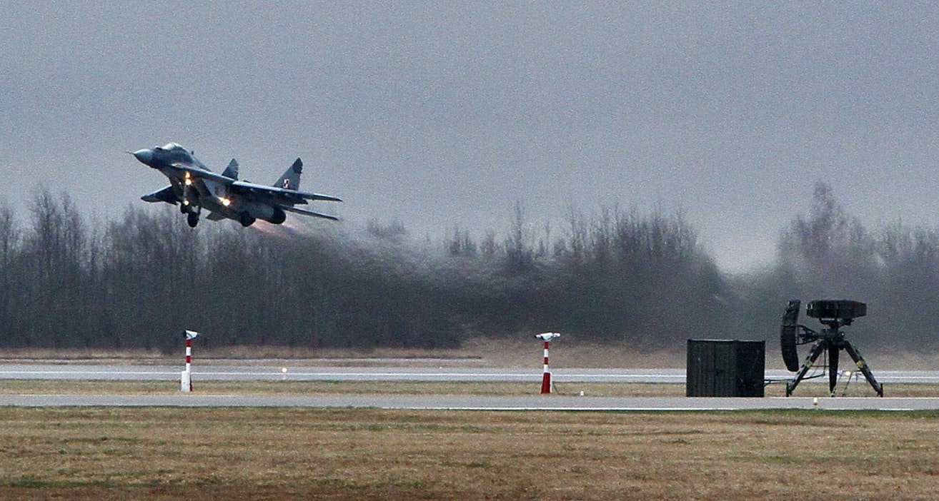 Yhdysvallat ei haluaisi Puolan lähettävän Mig-29-hävittäjiä ukrainalaisten käyttöön. LEHTIKUVA/AFP