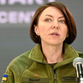 Ukrainan varapuolustusministerin Hanna Maljarin mukaan Venäjän hyökkäykset itäisellä rintamalinjalla ovat vähentyneet viime aikoina. LEHTIKUVA/AFP. 
