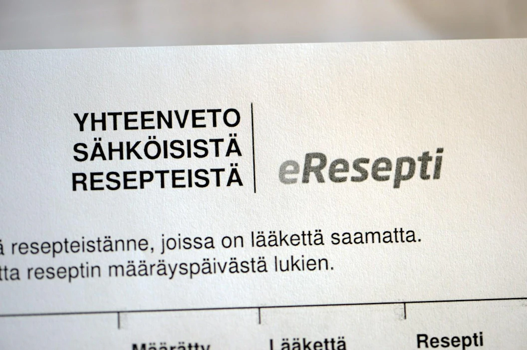 Tällä hetkellä suomalaislääkärien kirjoittamista resepteistä kelpaa muissa EU-maissa vain lääkemääräys ulkomailla ostoa varten. LEHTIKUVA / MARTTI KAINULAINEN
