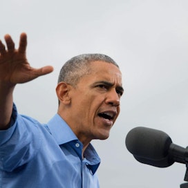 Presidentti Barack Obama sanoi viime viikolla, että kaikki ilmaston suhteen saavutettu edistys on veitsenterällä Yhdysvaltain presidentinvaaleissa. LEHTIKUVA/AFP
